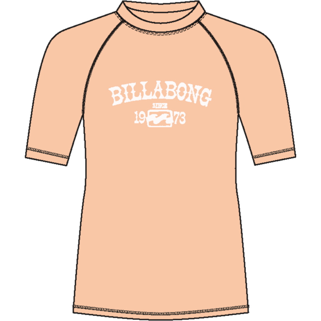 2025 Billabong Junior Surf Dayz Kurzarm-Lycra-Weste EBGWR03004 - Soft Peach
